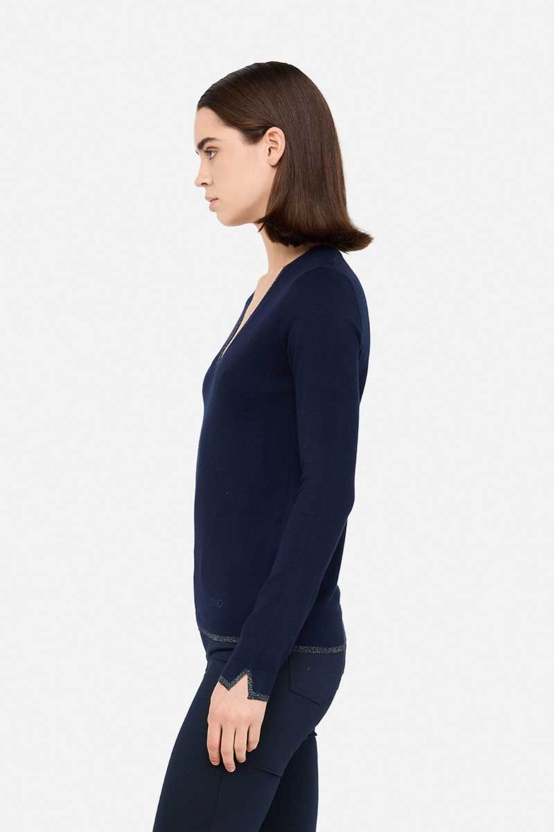LIU JO MAGLIA SCOLLO V JEANSERIA