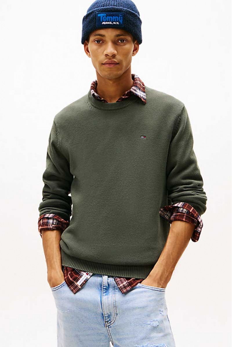 TOMMY HILFIGER MAGLIA GIROCOLLO JEANSERIA