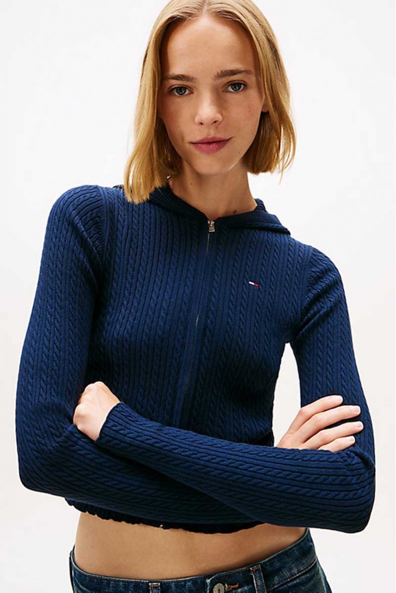 TOMMY HILFIGER CARDIGAN TUTTA ZIP JEANSERIA