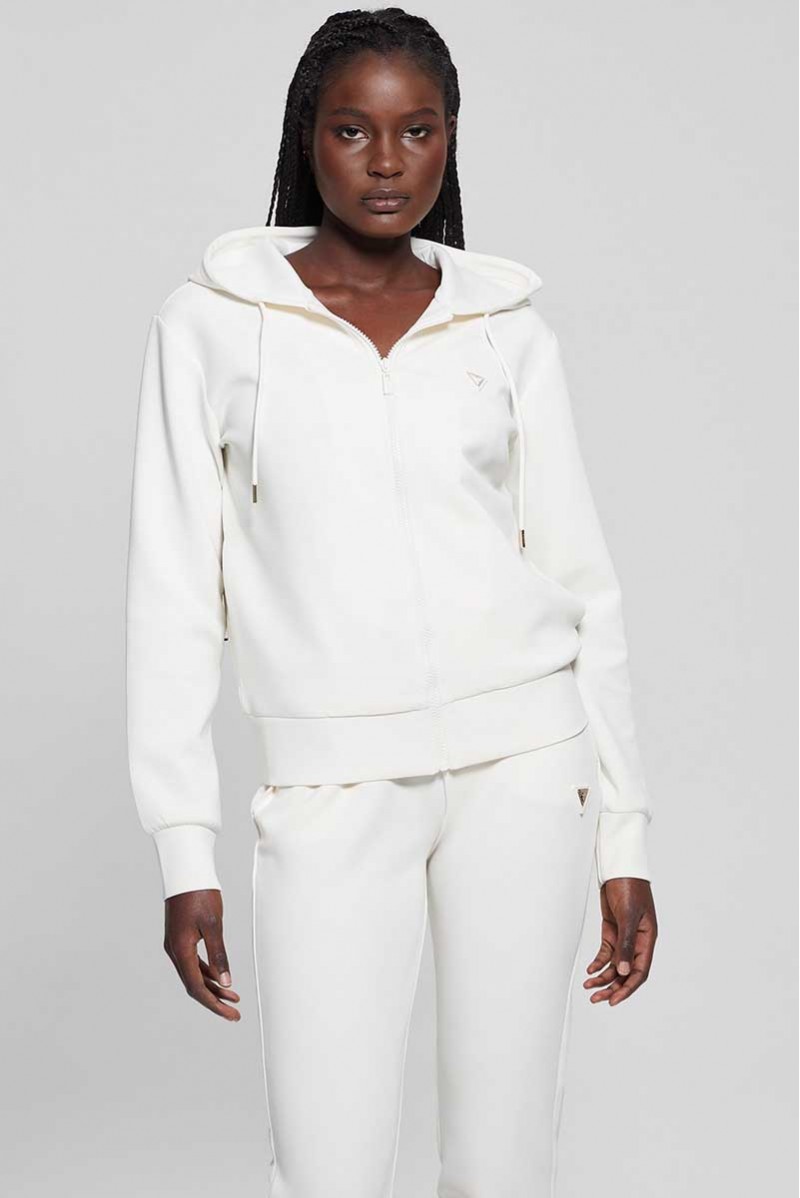 GUESS FELPA ZIP CAPPUCCIO...