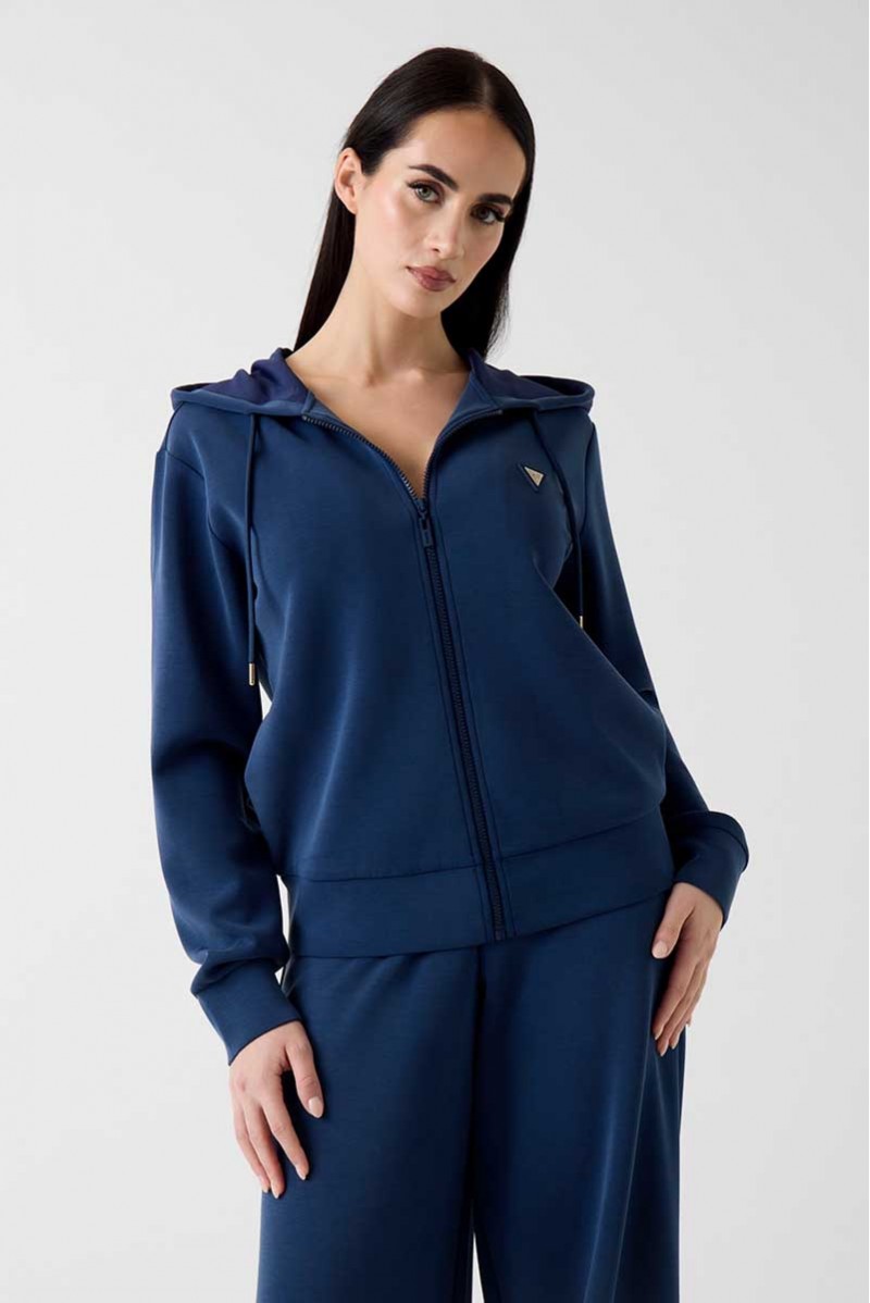 GUESS FELPA ZIP CAPPUCCIO...
