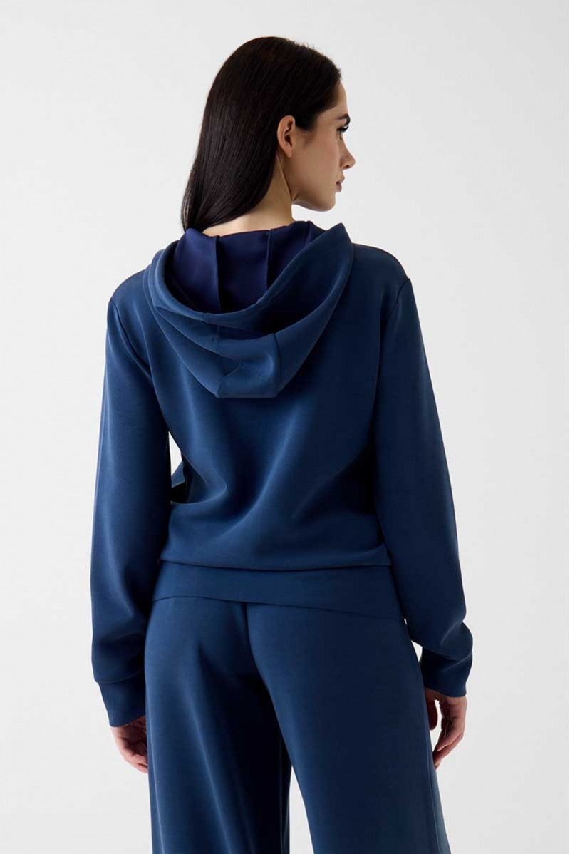 GUESS FELPA ZIP CAPPUCCIO JEANSERIA