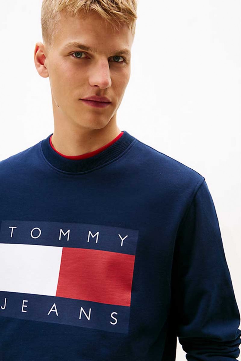 TOMMY HILFIGER FELPA GIROCOLLO JEANSERIA