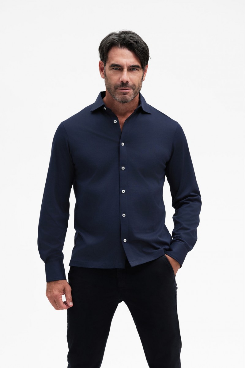 CAMICIA IN JERSEY MANICA LUNGA FILO DI SCOZIA - WU31002