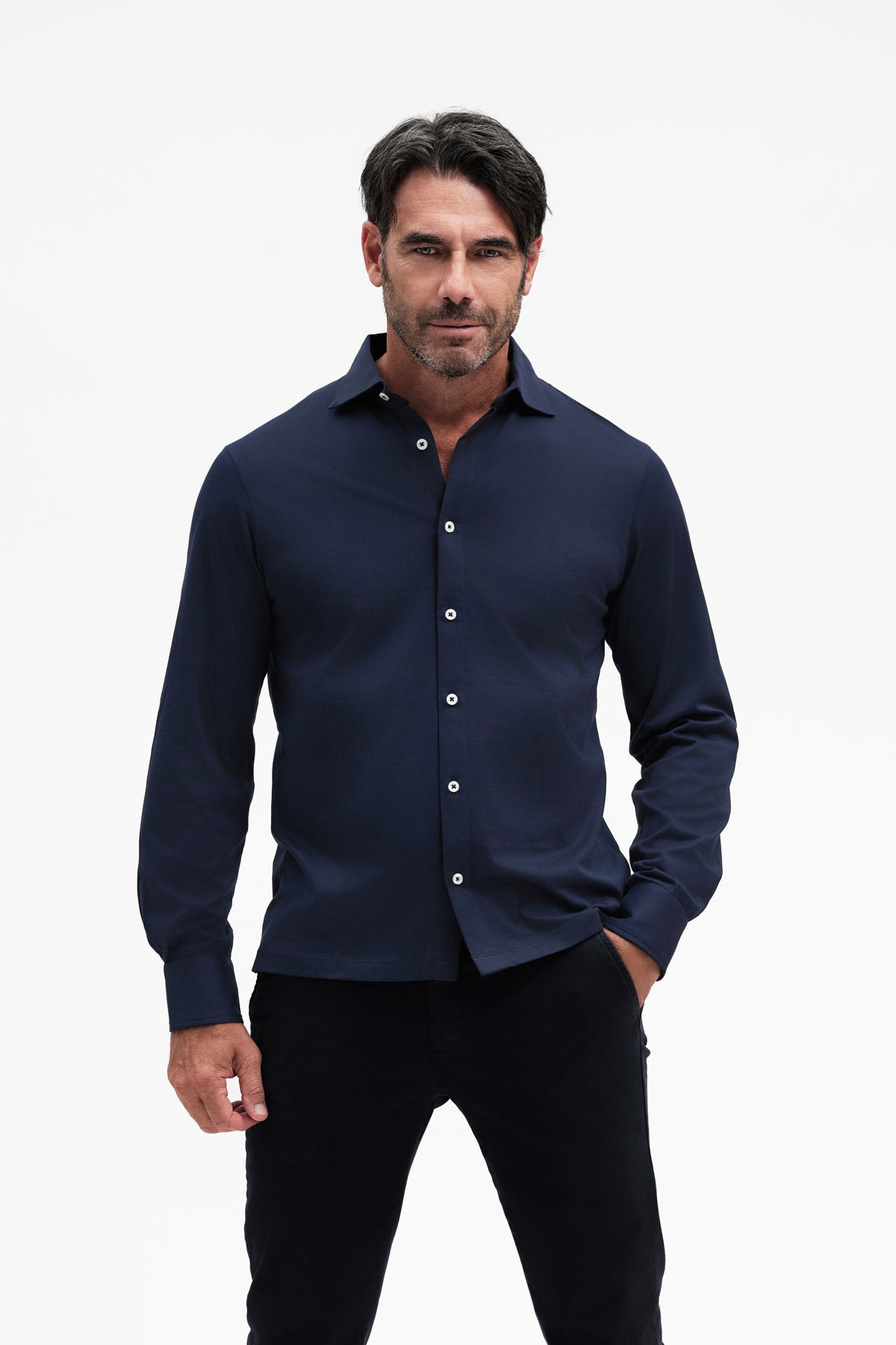 CAMICIA IN JERSEY MANICA LUNGA FILO DI SCOZIA - WU31002