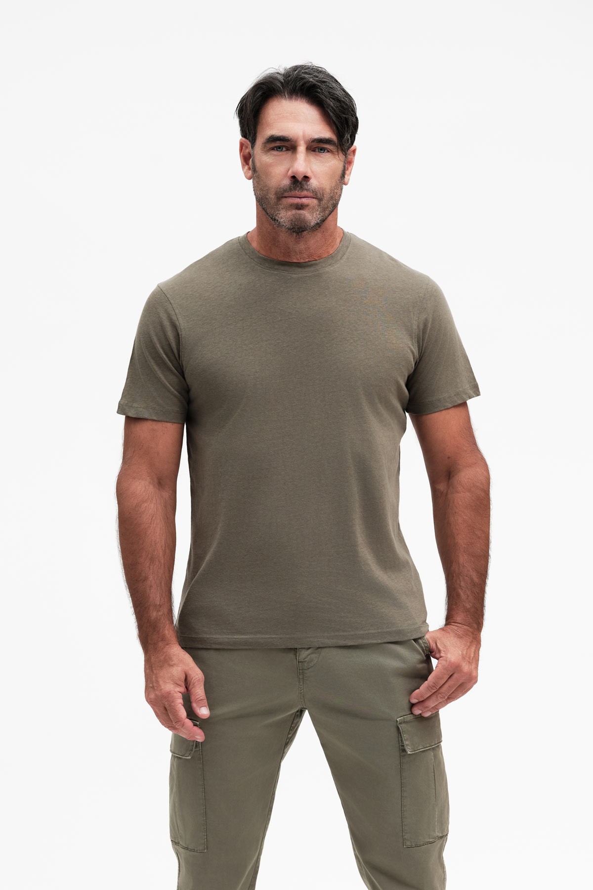 T SHIRT A MANICA CORTA MISTO LINO - WU31010