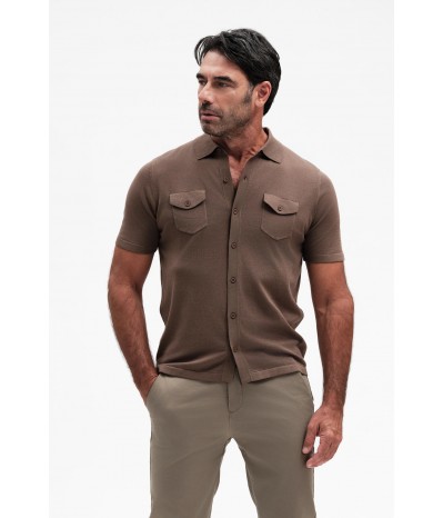 CAMICIA IN MAGLIA CON TASCONI COTONE GG14 - WU31057