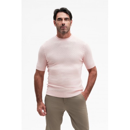 GIROCOLLO MANICA CORTA LAV. INTRECCIO COTONE GG14 - WU31088