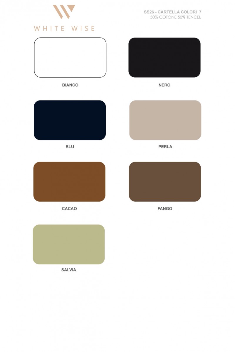 WHITE WISE GIROCOLLO MANICA CORTA COTONE TENCEL GG14 - WU31100 