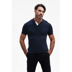 POLO CON COLLO A CONTRASTO MISTO SETA GG14 - WU31114