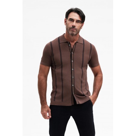 CAMICIA IN MAGLIA RIGHE MISTO SETA GG14 - WU31116