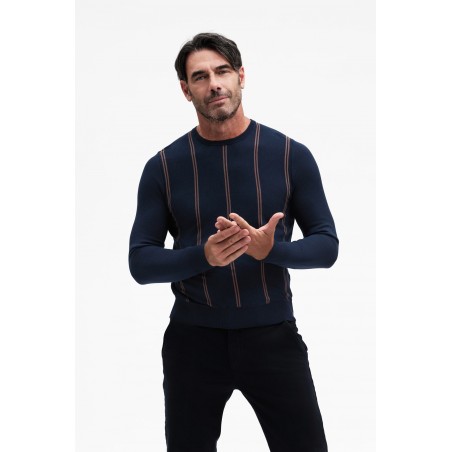 GIROCOLLO A RIGHE MISTO SETA GG14 - WU31117