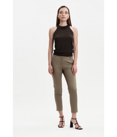 TOP IN MAGLIA CON SCOLLO AMERICA VISCOSA SETA - WW31005