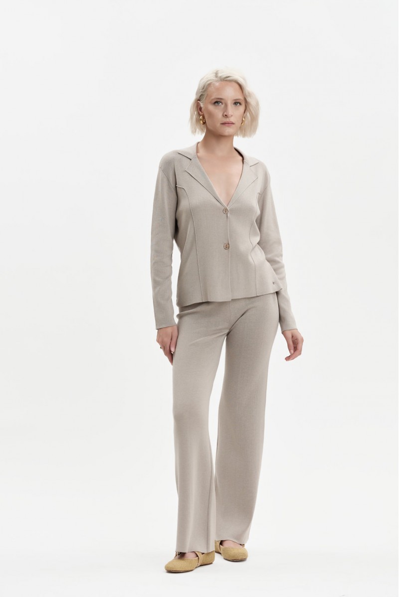 GIACCA IN MAGLIA CON COLLO REVERS VISCOSA SETA - WW31013