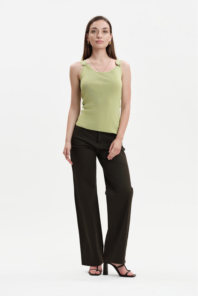 CANOTTA CON BOTTONE GIOIELLO - WW31024