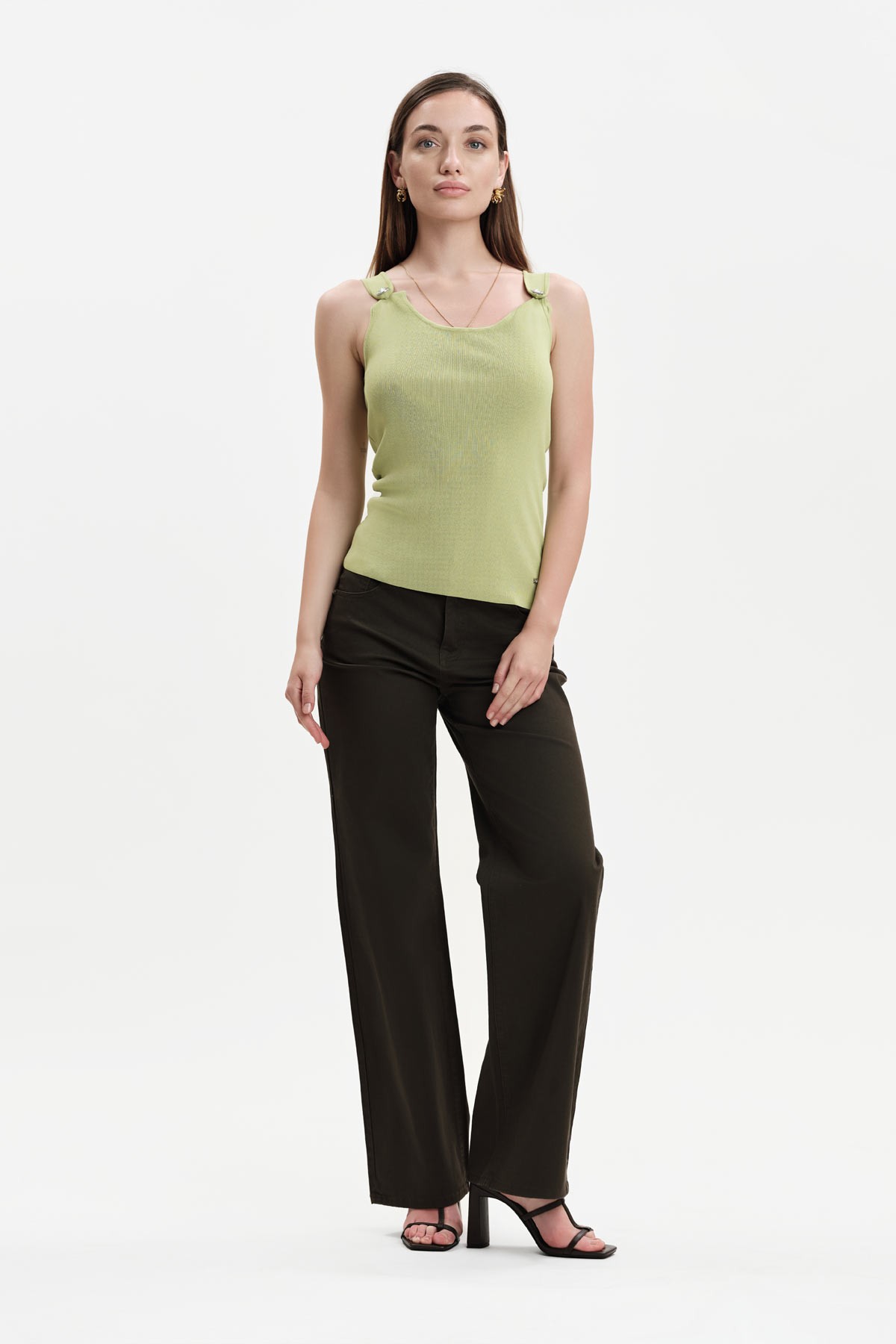 CANOTTA CON BOTTONE GIOIELLO - WW31024