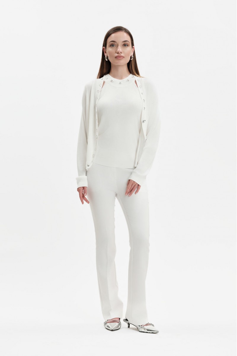 WHITE WISE MAGLIA SCOLLO AMERICA CON CASTONI - WW31029_A 