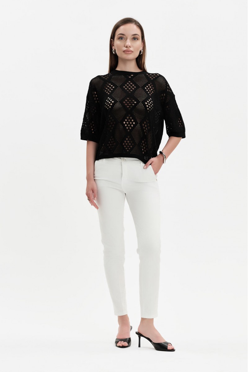 MAGLIA OVER LAVORAZIONE TRAFORO - WW31060