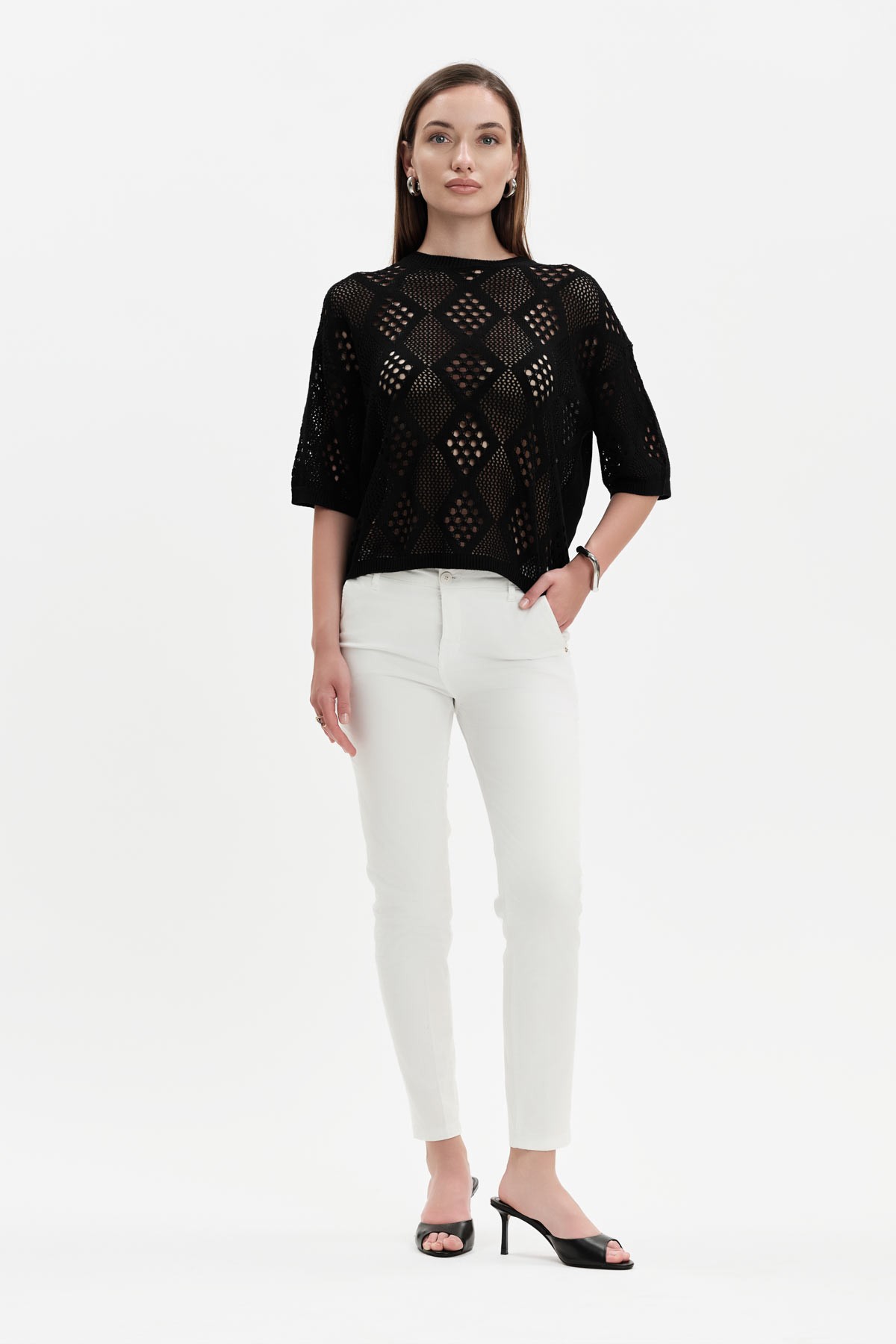 MAGLIA OVER LAVORAZIONE TRAFORO - WW31060