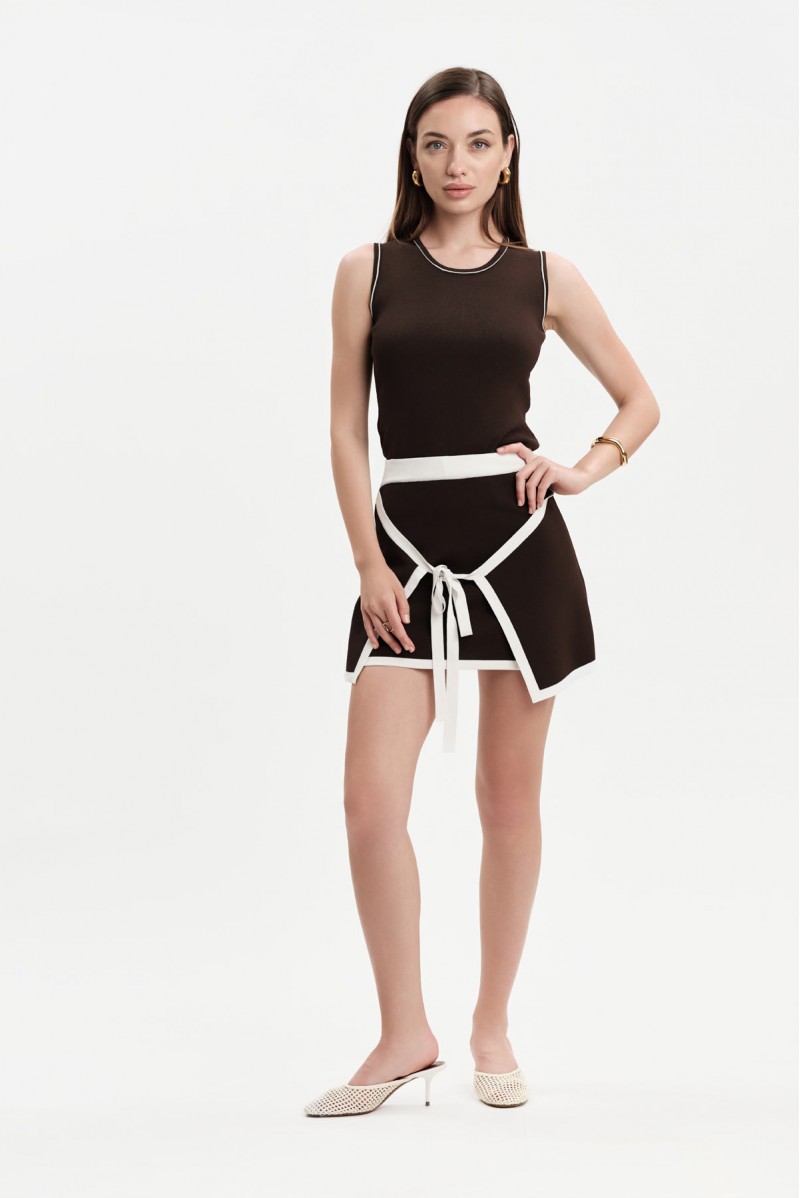 CANOTTA IN MAGLIA CON PIPING - WW31091_A