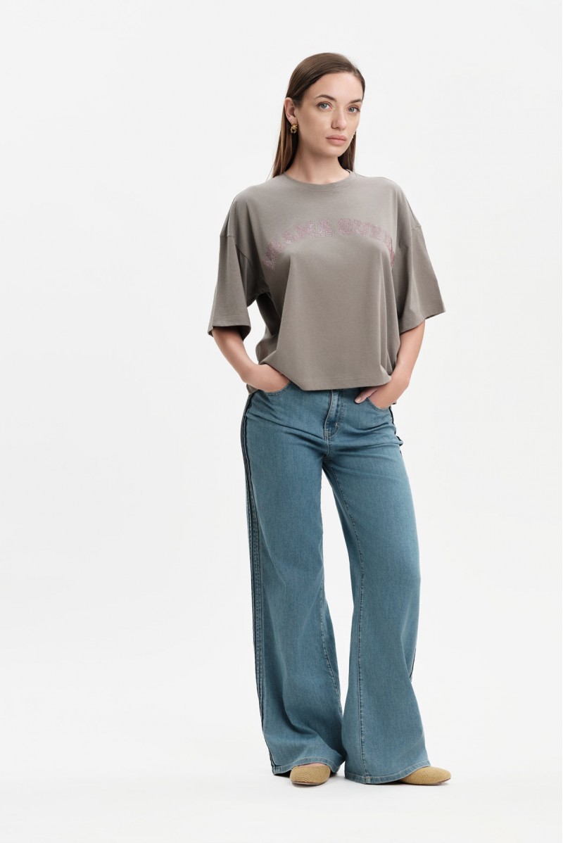 T-SHIRT OVER SCRITTA DRAMA QUEEN STRASS - WW31100