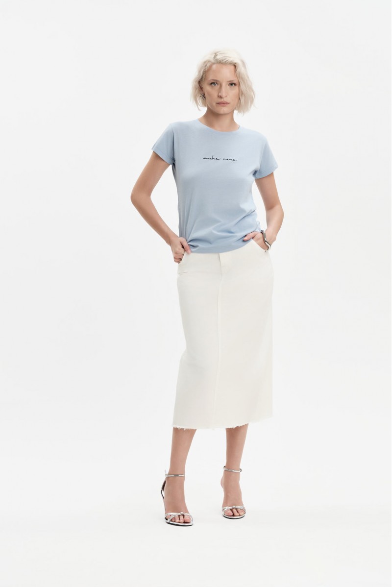 T-SHIRT SCRITTA RICAMO ANCHE MENO - WW31102