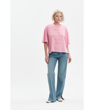 T-SHIRT OVER SCRITTA GIRLS JUST WANNA HAVE SUN - WW31103