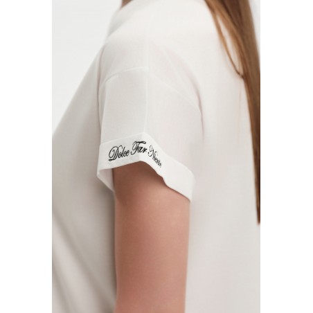 T-SHIRT CON RISVOLTO RICAMO DOLCE FAR NIENTE - WW31104