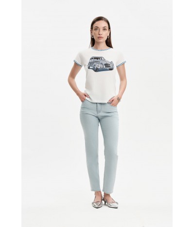 T-SHIRT VINTAGE CAR QUADRETTI - WW31108