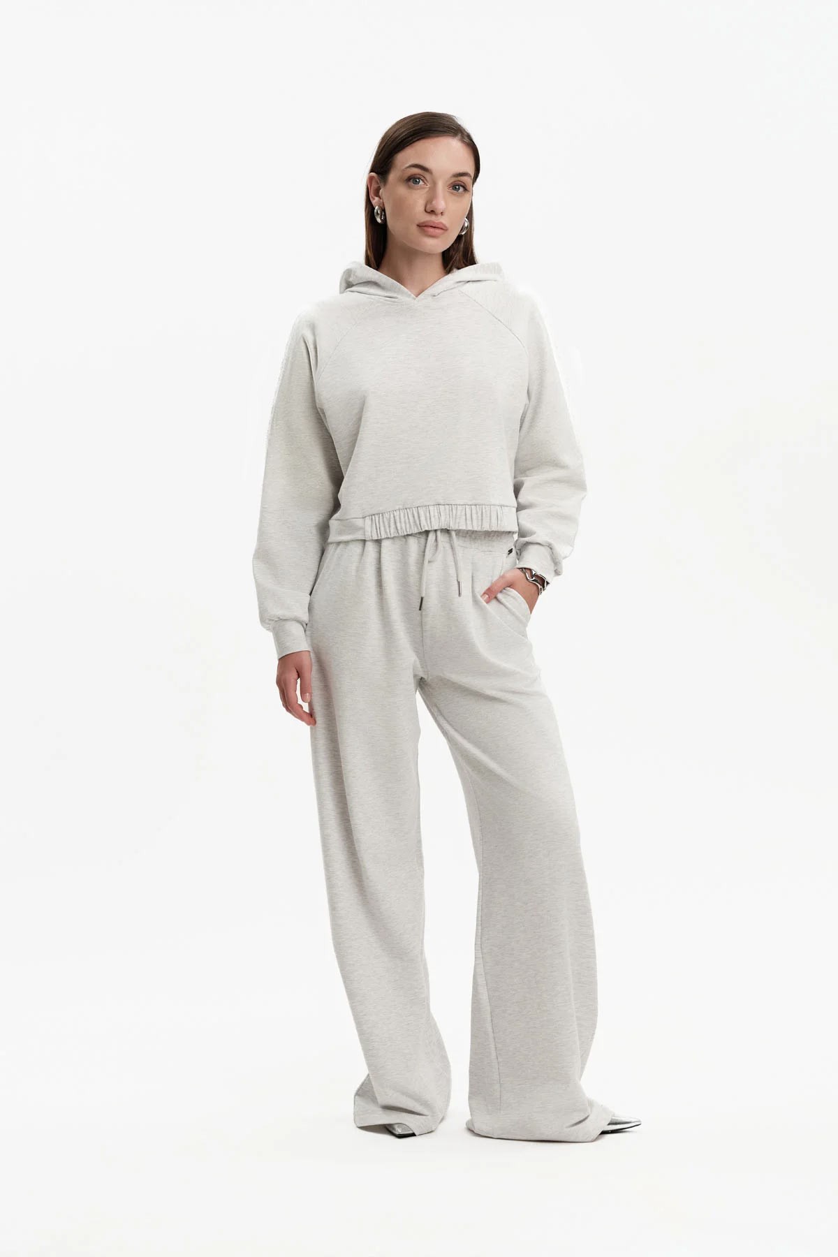 FELPA CROPPED CON CAPPUCCIO - WW31134