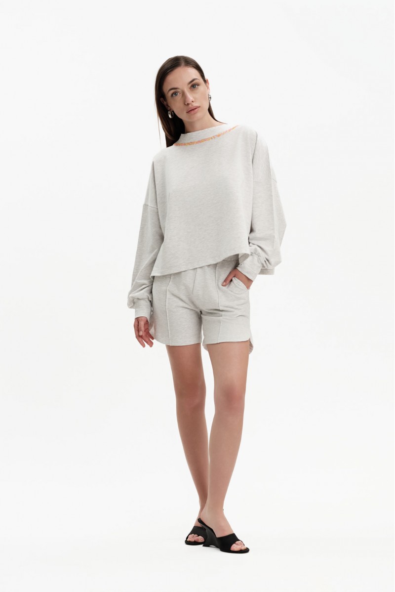 FELPA GIROCOLLO CON PASSAMANERIA - WW31135