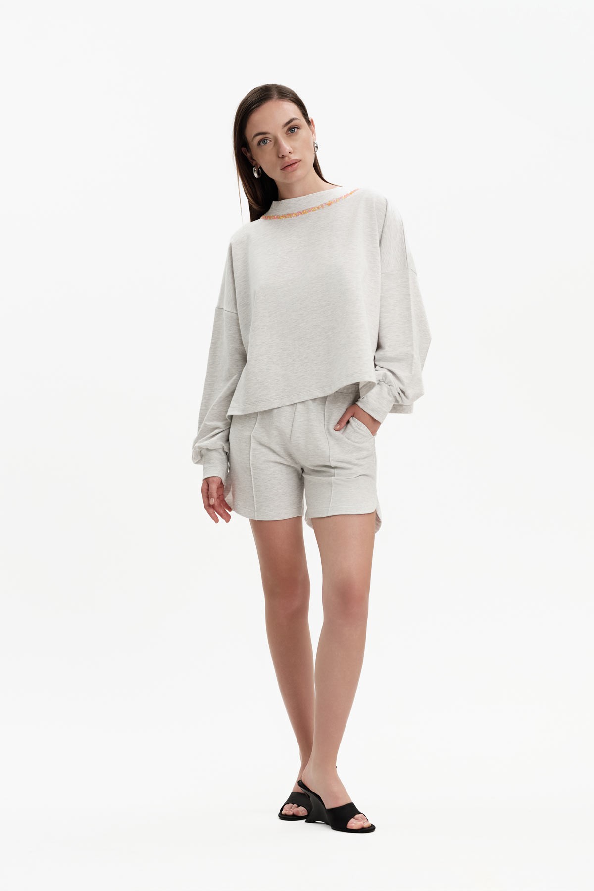 FELPA GIROCOLLO CON PASSAMANERIA - WW31135