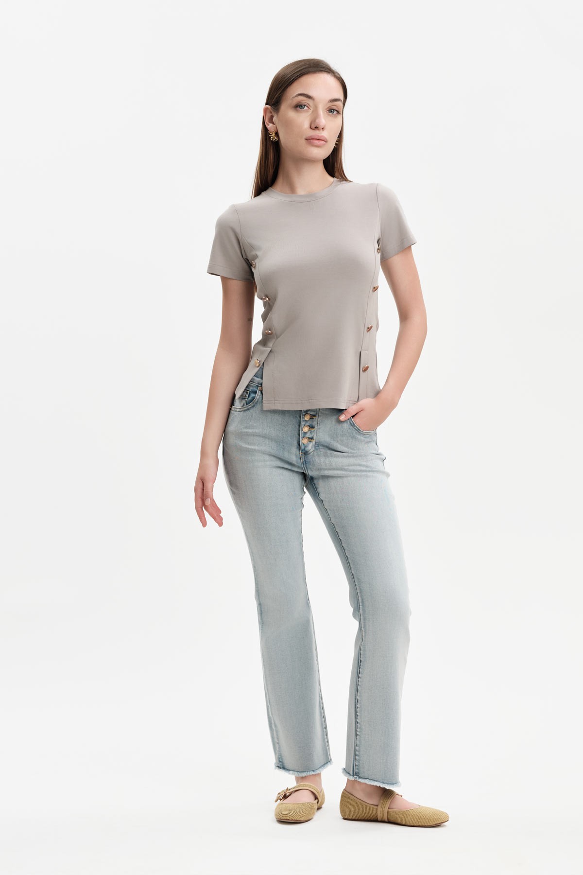 MAGLIETTA CON BOTTONI ORO - WW31150