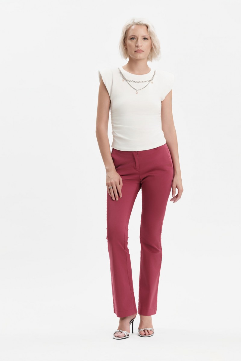 T-SHIRT CON SPALLINE E CATENA SOTTILE - WW31154