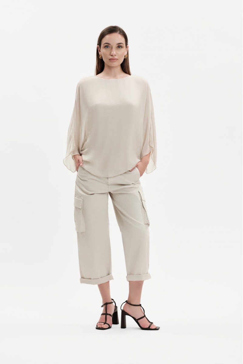 PANTALONI CARGO IN GABARDINA - WW31414