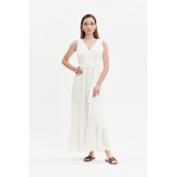 ABITO LUNGO IN SANGALLO SCOLLO INCROCIATO - WW31500