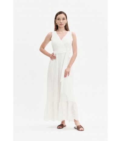 ABITO LUNGO IN SANGALLO SCOLLO INCROCIATO - WW31500