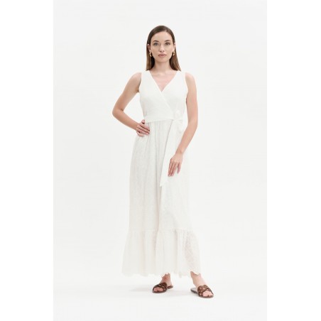 ABITO LUNGO IN SANGALLO SCOLLO INCROCIATO - WW31500