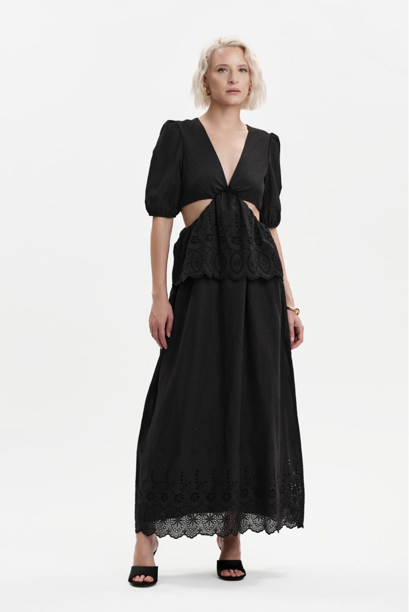 ABITO LUNGO CON TAGLI E BALZA - WW31518