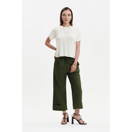 PANTALONI AMPI RISVOLTO POPELINE - WW31691