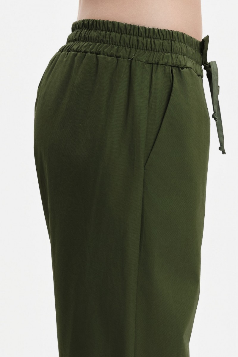 WHITE WISE PANTALONI AMPI RISVOLTO POPELINE - WW31691 