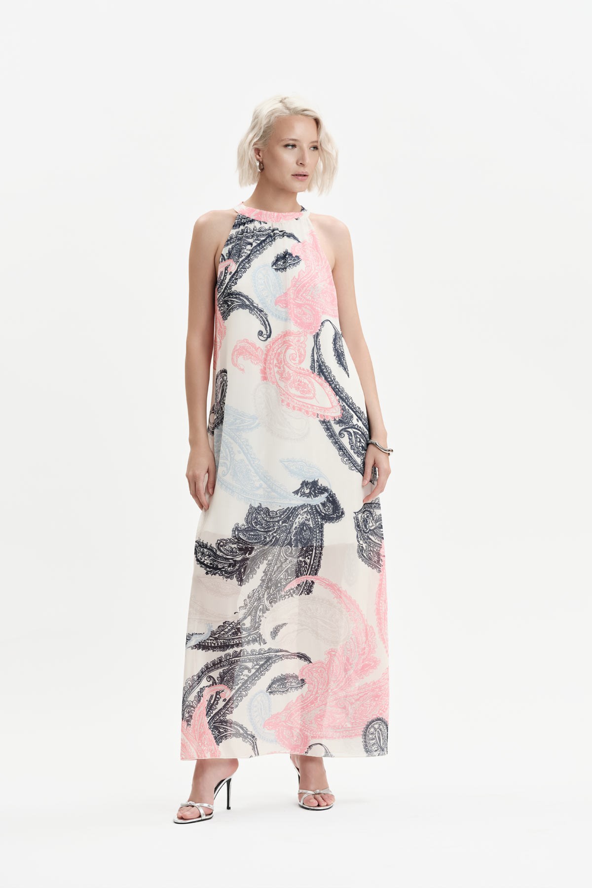 ABITO LUNGO IN GEORGETTE FANTASIA CASHMERE - WW31805