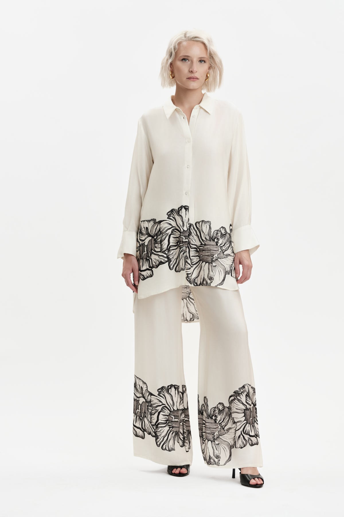 CAMICIA IN RASO CON STAMPA FLOREALE - WW31808