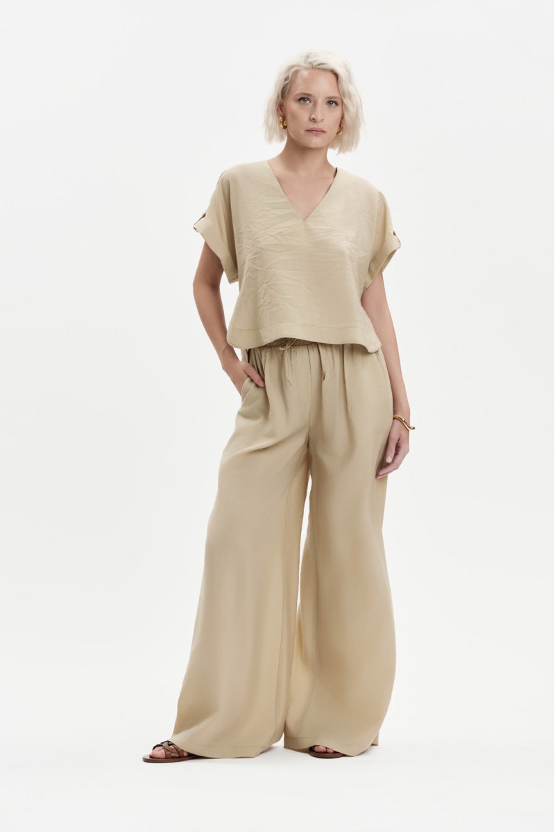 WHITE WISE PANTALONI CON COULISSE LYOCELL - WW31990 