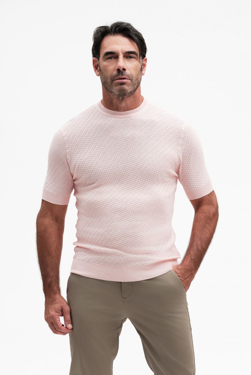 GIROCOLLO MANICA CORTA LAV. INTRECCIO COTONE GG14 - WU31088