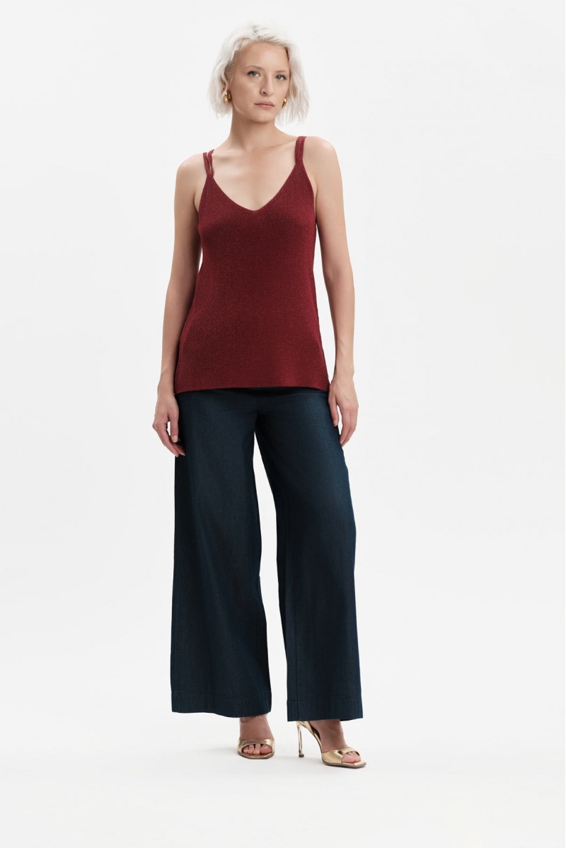 PANTALONI AMPI IN CHAMBRAY - WW31251