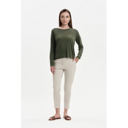 AURORA - PANTALONI CON SPACCHETTO IN RASATELLO - WW31400