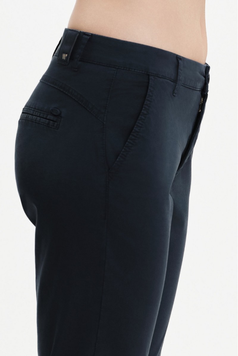 WHITE WISE PANTALONI CON RISVOLTO E TASCA AMERICA RASATELLO - WW31406 