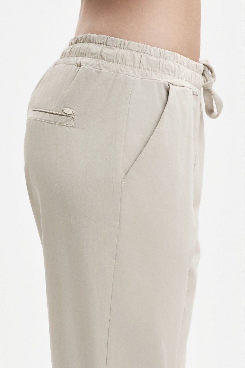 WHITE WISE PANTALONI CON COULISSE IN GABARDINA - WW31410 