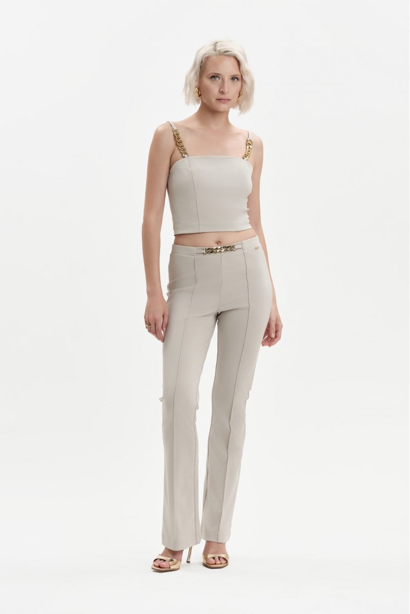 TOP IN PUNTO MILANO DI COTONE CON CATENA - WW31653